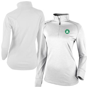 Columbia Boston Celtics Women's White Unique Omni Wick Shotgun 2.0 Quarter Zip Pullover Top Gift idea! Surprise a sports fan with this amazing jersey.
