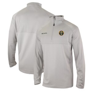 Columbia Denver Nuggets Heather Gray Omni Wick Rockin' It Quarter Zip Captivating Pullover Top Customizable! Personalize this great jersey.