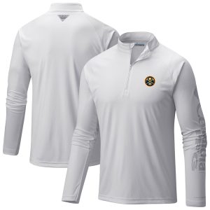 Columbia Denver Nuggets Glamorous White Terminal Tackle Raglan Omni Shade Quarter Zip Jacket Customizable! Personalize this great jersey.