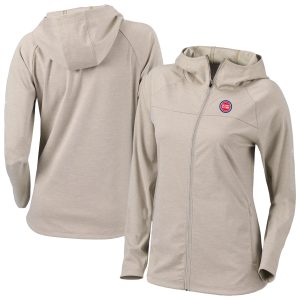 Columbia Detroit Phenomenal Pistons Women's Tan Omni Wick Half Shot Full Zip Hooded Jacket Show your dedication! Own this special jersey for your team.