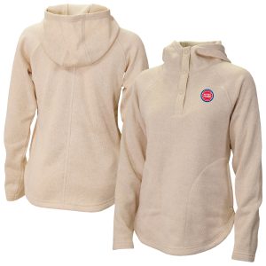 Columbia Detroit Pistons Women's White Sweater Weather Quarter Striking Snap Hoodie Stand out from the crowd! Wear this eye - catching jersey.