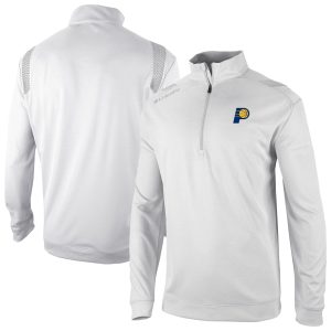 Columbia Indiana Pacers White Oakland Downs Top - notch Omni Wick Quarter Zip Top Sports fans