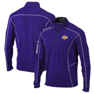 Columbia Los Angeles Splendid Lakers Purple Shotgun Quarter Zip Pullover Jacket Show your dedication! Own this special jersey for your team.