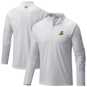 Columbia Los Angeles Lakers White PFG Terminal Tackle Quarter Zip Top Glamorous Best - selling! Order this popular jersey before it's out of stock.
