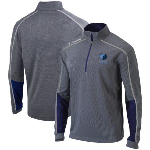 Columbia Memphis Grizzlies Heathered Gray/Navy Omni Wick Luxurious Shotgun 2.0 Quarter Zip Pullover Top High - demand item! Order this sought - after jersey immediately.