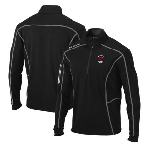Columbia Miami Heat Black Shotgun Terrific Quarter Zip Pullover Jacket Gift idea! Surprise a sports fan with this amazing jersey.