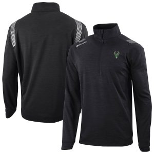 Columbia Milwaukee Bucks Black Oakland Downs Omni Wick Luxurious Quarter Zip Top Gift idea! Surprise a sports fan with this amazing jersey.