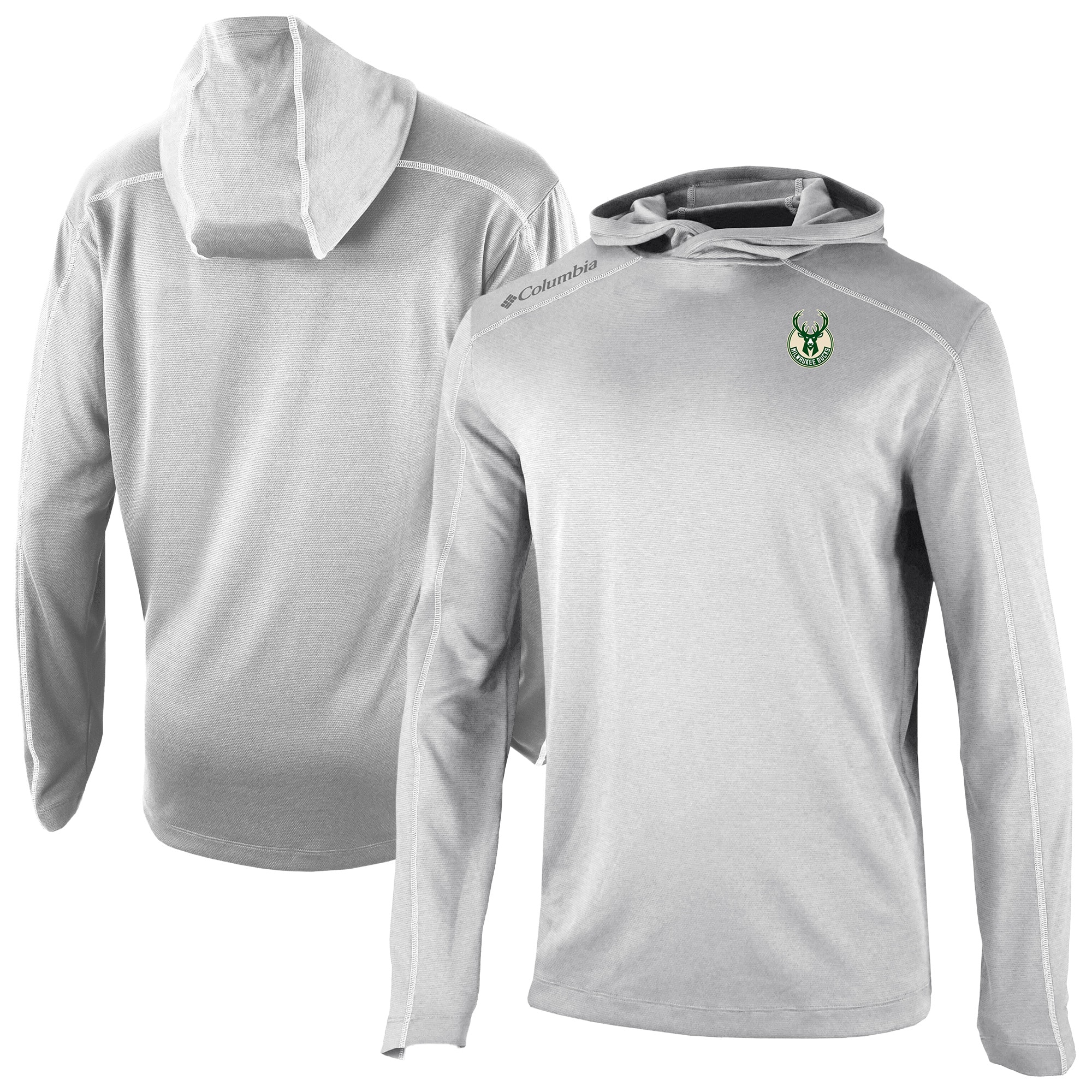 Columbia Milwaukee Prime Bucks Gray Omni Wick Shotgun Pullover Hoodie Customizable! Personalize this great jersey.