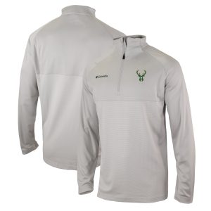 Columbia Milwaukee Bucks Heather Gray Omni Wick Rockin' It Amazing Quarter Zip Pullover Top Retailers