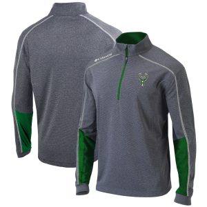 Columbia Milwaukee Bucks Heathered Gray/Green Omni Wick Shotgun 2.0 Quarter Zip Pullover Top Notable Limited stock! Be quick and grab this must - have jersey to support your team.