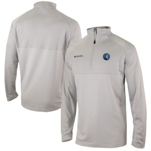 Columbia Minnesota Timberwolves Heather Gray Omni Enchanting Wick Rockin' It Quarter Zip Pullover Top Sports fans