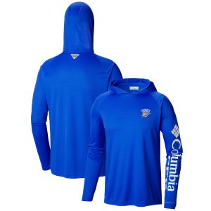 Columbia Oklahoma City Thunder Blue Terminal Tackle Phenomenal Long Sleeve Hoodie T Shirt Upgrade your fan gear! Order this premium jersey today.