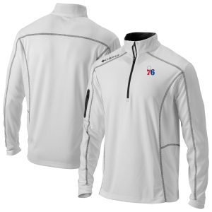 Columbia Philadelphia 76ers White Striking Omni Wick Shotgun Quarter Zip Jacket Join the elite! Get this exclusive jersey.