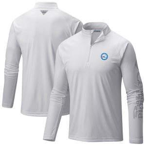 Columbia Philadelphia 76ers White PFG High - quality Terminal Tackle Quarter Zip Top Join the elite! Get this exclusive jersey.