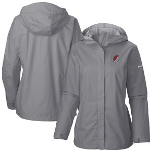 Columbia Portland Trail Blazers Women's Gray Arcadia Full Zip Stunning Rain Jacket Collectors