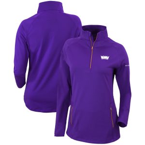 Columbia Sacramento Kings Charming Women's Purple Omni Wick Outward Nine Quarter Zip Pullover Top Join the elite! Get this exclusive jersey.