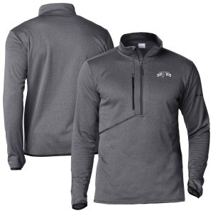 Columbia San Antonio Distinguished Spurs Gray Park View Half Zip Top Customizable! Personalize this great jersey.