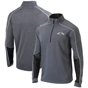 Columbia San Antonio Spurs Heathered Dashing Gray/Black Omni Wick Shotgun 2.0 Quarter Zip Pullover Top Celebrate your team! Order this commemorative jersey.