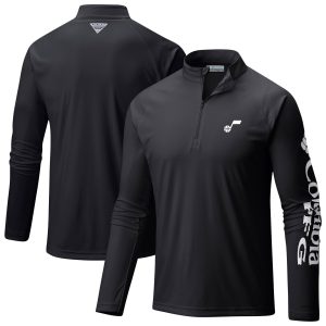 Columbia Utah Refined Jazz Black PFG Terminal Tackle Quarter Zip Top Exclusive design! Own a jersey like no other.