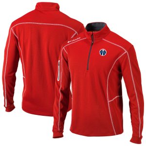 Columbia Washington Wizards Red Dashing Omni Wick Shotgun Quarter Zip Pullover Don't be left out! Get this stylish jersey and show your team pride.