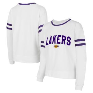 Concepts Sport Los Angeles Lakers Women's White Borough Pullover Sweatshirt Charming Flash sale! Snag this great jersey at a discounted price.