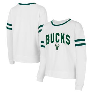 Concepts Sport Milwaukee Bucks Women's White Borough Pullover Alluring Sweatshirt Stand out from the crowd! Wear this eye - catching jersey.