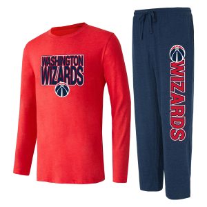Concepts Sport Washington Wizards Alluring Navy/Red Meter Long Sleeve T Shirt & Pants Sleep Set Don't be left out! Get this stylish jersey and show your team pride.