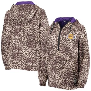 DKNY Sport Marvelous Los Angeles Lakers Women's Leopard Gabriella Windbreaker Half Zip Hoodie Enhance your game - day look! Get this fashionable jersey.