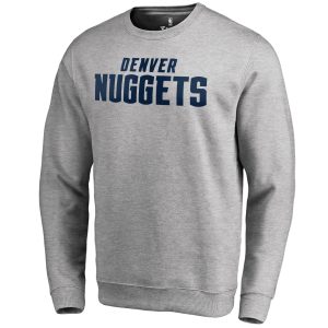 Denver Nuggets Heathered Gray Wordmark Pullover Unique Sweatshirt Sports fans