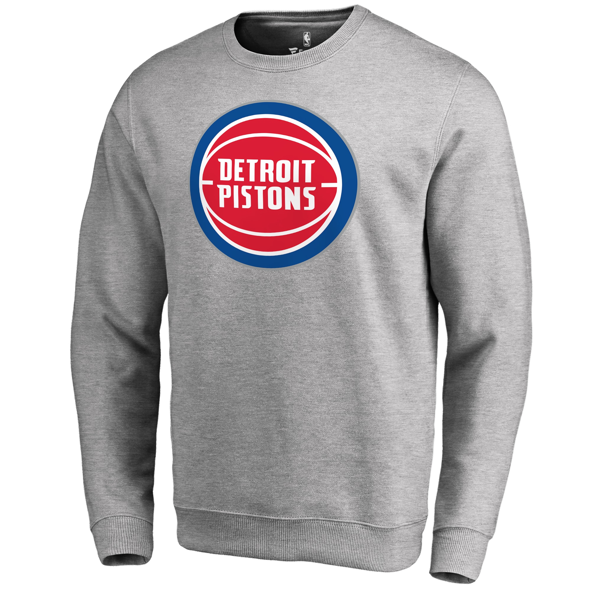 Detroit Pistons Heathered Prime Gray Primary Logo Sweatshirt Sports enthusiasts