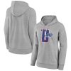 Detroit Pistons Women's Gray High - quality Alternate Logo Pullover Hoodie Collectors