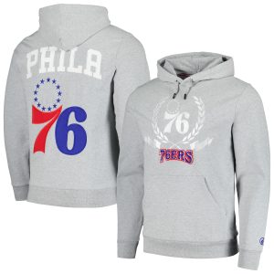 FISLL Philadelphia 76ers Fantastic Unisex Heather Gray Heritage Crest Pullover Hoodie Unbeatable style! Get this stylish jersey now.