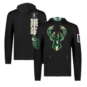 FISLL x Black History Collection Delightful Milwaukee Bucks Unisex Black Pullover Hoodie Time - sensitive! Order now before the deal expires.