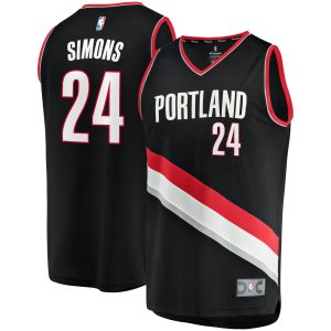 Fanatics Anfernee Elegant Simons Portland Trail Blazers Black Fast Break Replica Jersey Icon Edition Designed for performance! Get this functional jersey.