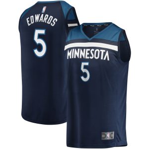 Fanatics Anthony Edwards Minnesota Timberwolves Magnificent Navy Fast Break Replica Jersey Icon Edition Customizable! Personalize this great jersey.