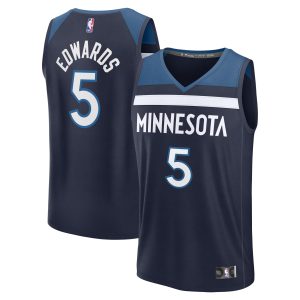 Fanatics Anthony Edwards Minnesota Timberwolves Navy Fast Break Replica High - quality Player Jersey Icon Edition Stand out from the crowd! Wear this eye - catching jersey.