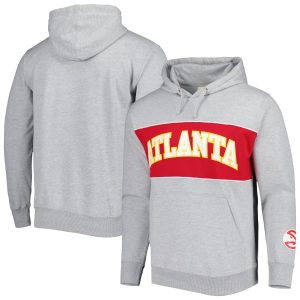 Fanatics Atlanta Hawks Heather Gray Wordmark Distinguished French Terry Pullover Hoodie Collectors