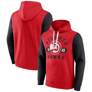 Fanatics Atlanta Hawks Red/Black Attack Colorblock Pullover Terrific Hoodie Don't be left out! Get this stylish jersey and show your team pride.
