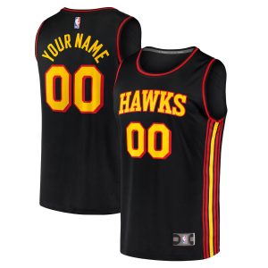 Fanatics Atlanta Top - notch Hawks Youth Black Fast Break Replica Custom Jersey Statement Edition Sports enthusiasts