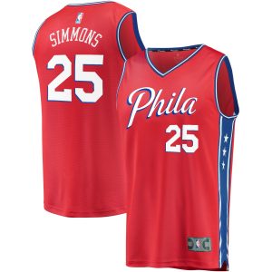 Fanatics Ben Simmons Prime Philadelphia 76ers Youth Red Fast Break Replica Player Team Jersey Statement Edition Sports fans