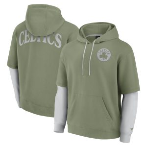 Fanatics Boston Celtics Olive Elements Sleek Pullover Delightful Hoodie Stand out from the crowd! Wear this eye - catching jersey.