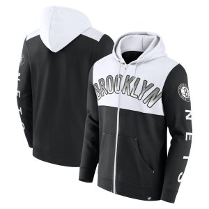 Fanatics Brooklyn Nets Black/White Skyhook Colorblock Full Zip Admirable Hoodie For the true fans! Secure this authentic jersey now.