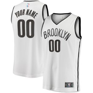 Fanatics Brooklyn Nets White Fast Elegant Break Custom Replica Jersey Association Edition Sports enthusiasts