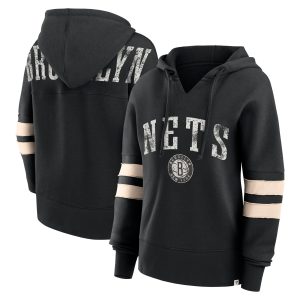 Fanatics Brooklyn Classy Nets Women's Black Bold Move Dolman V Neck High Hip Hoodie Gift idea! Surprise a sports fan with this amazing jersey.
