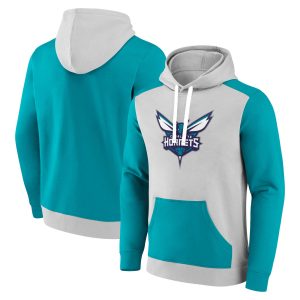 Fanatics Charlotte Hornets Gray/Teal Arctic Enchanting Colorblock Pullover Hoodie Collector's item! A rare addition to any collection.