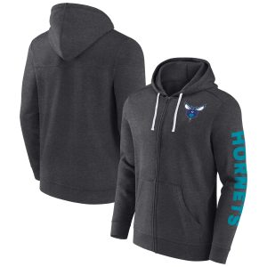Fanatics Charlotte Classy Hornets Heather Charcoal Down and Distance Full Zip Hoodie Proven quality! Invest in this reliable jersey.