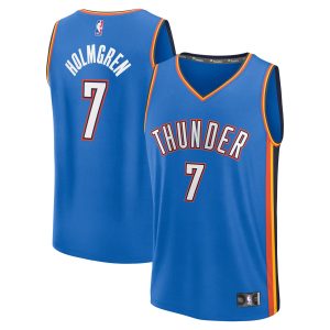 Fanatics Chet Holmgren Oklahoma City Thunder Blue Fast Break Elegant Replica Player Jersey Icon Edition Collectors