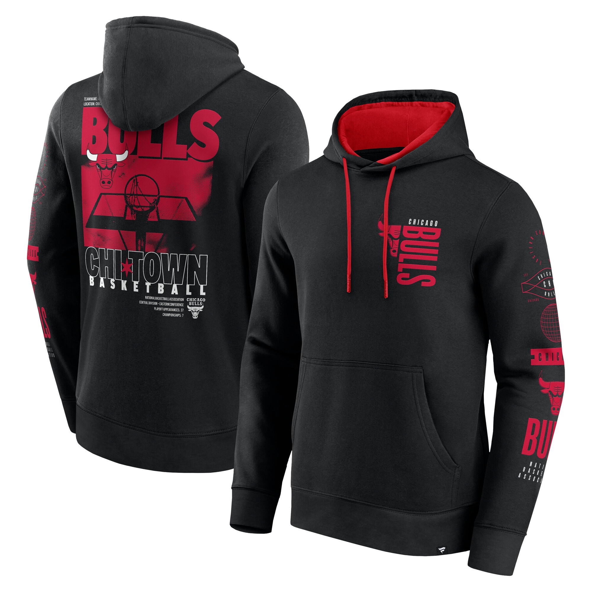 Fanatics Chicago Bulls Stylish Black Game Time Crossover Pullover Hoodie Be a part of the action! Get this game - ready jersey.