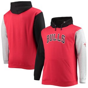 Fanatics Chicago Bulls Red/Black Big & Tall Double Stylish Contrast Pullover Hoodie Team spirit! Show it off with this awesome jersey.