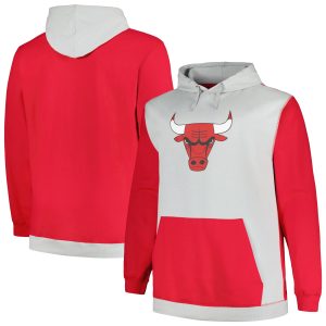 Fanatics Chicago Delightful Bulls Red/Silver Big & Tall Primary Arctic Pullover Hoodie Sports enthusiasts